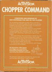 Back Cover | Chopper Command Atari 2600