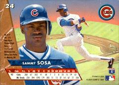 Back Of Card | Sammy Sosa Baseball Cards 1993 Ultra