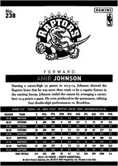 Back Of Card | Amir Johnson Basketball Cards 2014 Panini Hoops