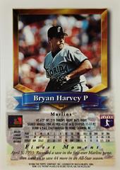 Rear | Bryan Harvey Baseball Cards 1994 Topps Traded Finest Inserts