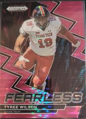 Tyree Wilson [Neon Pink Pulsar] #F-4 Football Cards 2023 Panini Prizm Draft Picks Fearless Prices