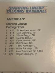 American League Checklist Baseball Cards 1988 Kenner Starting Line Up Talking Baseball Prices
