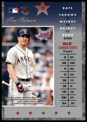 Back Of Card | Tim Salmon Baseball Cards 1997 Panini Donruss Elite