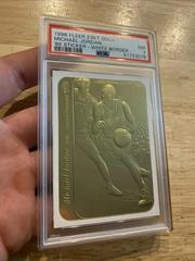 MJ 1998 Gold Sticker White Border | Michael Jordan ['86 Sticker White Border] Basketball Cards 1998 Fleer 23KT Gold