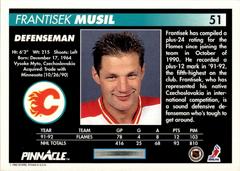 Back Of Card | Frantisek Musil Hockey Cards 1992 Pinnacle