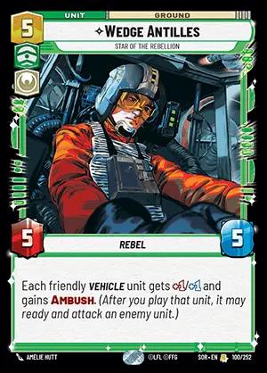 Wedge Antilles [Foil Hyperspace] #100 Star Wars Unlimited: Spark of Rebellion