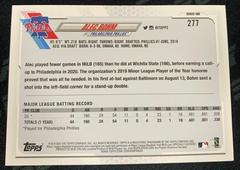 Back Of Card- Code 231 | Alec Bohm [SSP] Baseball Cards 2021 Topps