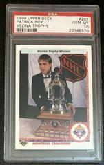 Patrick Roy [Vezina Trophy] #207 Hockey Cards 1990 Upper Deck Prices