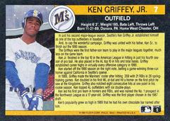 Card Back | Ken Griffey Jr Baseball Cards 1991 Fleer All Stars