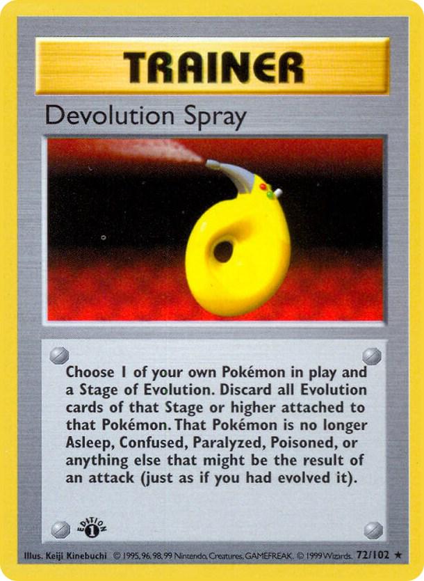 Devolution Spray [1st Edition] #72 Pokemon Base Set