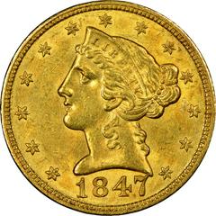 1847 O Coins Liberty Head Half Eagle Prices