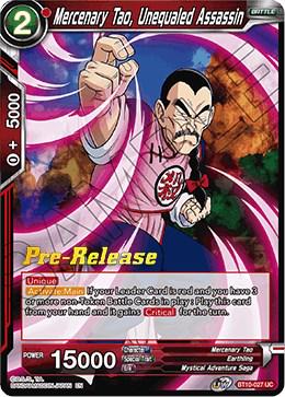 Mercenary Tao, Unequaled Assassin BT10-027 Dragon Ball Super Rise of the Unison Warrior: Pre-Release Promos