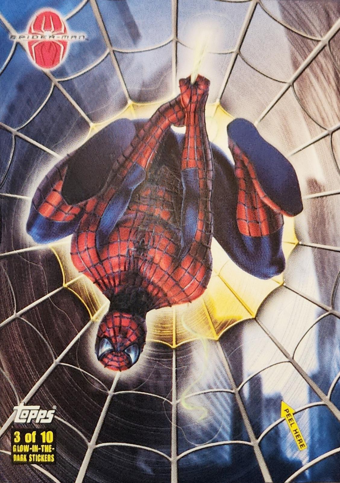 Spider-Man Upside Down [Spider-Sense Glow Puzzle Stickers] #3 Marvel 2002 Topps Spider-Man Movie