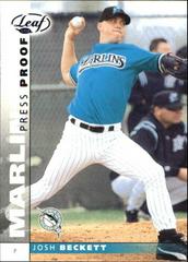 Josh Beckett [Blue Press Proof] #26 Baseball Cards 2002 Leaf Prices