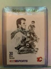 Front | Mike Vernon [Box Back Perf. Gray Stock] Hockey Cards 1986 Kraft Drawings