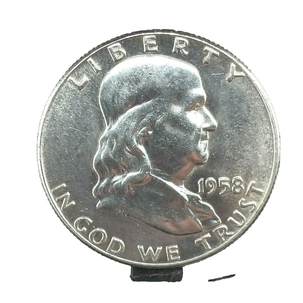 1958 [TYPE 2] Coins Franklin Half Dollar