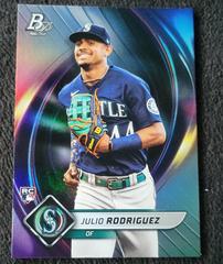 Front Of Card | Julio Rodriguez Baseball Cards 2022 Bowman Platinum
