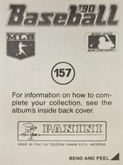 Back | Pete Incaviglia Baseball Cards 1990 Panini Stickers