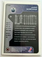 Backside | Janne Niinimaa Hockey Cards 2001 Upper Deck Victory