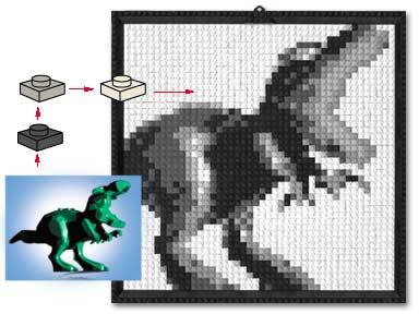 Mosaic Dino LEGO Sculptures