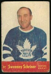 Sweeney Schriner #27 Hockey Cards 1955 Parkhurst Prices