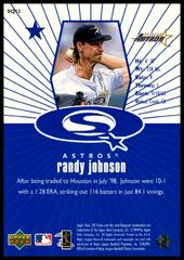 Back Of Card | Randy Johnson [Blue] Baseball Cards 1999 UD Choice Starquest
