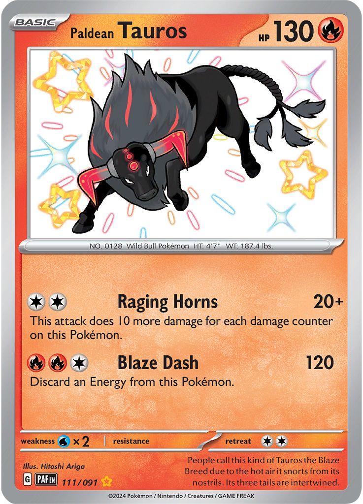 Paldean Tauros #111 Pokemon Paldean Fates