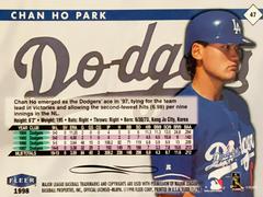Rear | Chan Ho Park Baseball Cards 1998 Fleer Tradition