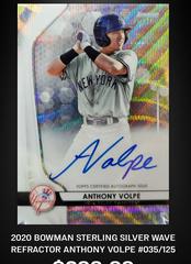 Anthony Volpe [Wave Refractor] #AV Baseball Cards 2020 Bowman Sterling Prospect Autographs Prices