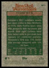 Back | Fernando Tatis Jr. Baseball Cards 2024 Topps Heritage New Age Performer