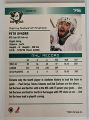 Backside | Petr Sykorr [Action] Hockey Cards 2003 ITG Toronto Star