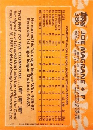 Joe Magrane #380 Prices [Rookie] | 1988 Topps | Baseball Cards