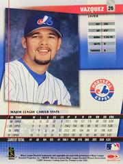 Rear | Javier Vazquez Baseball Cards 2002 Donruss Best of Fan Club