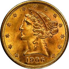 1906 Coins Liberty Head Half Eagle Prices