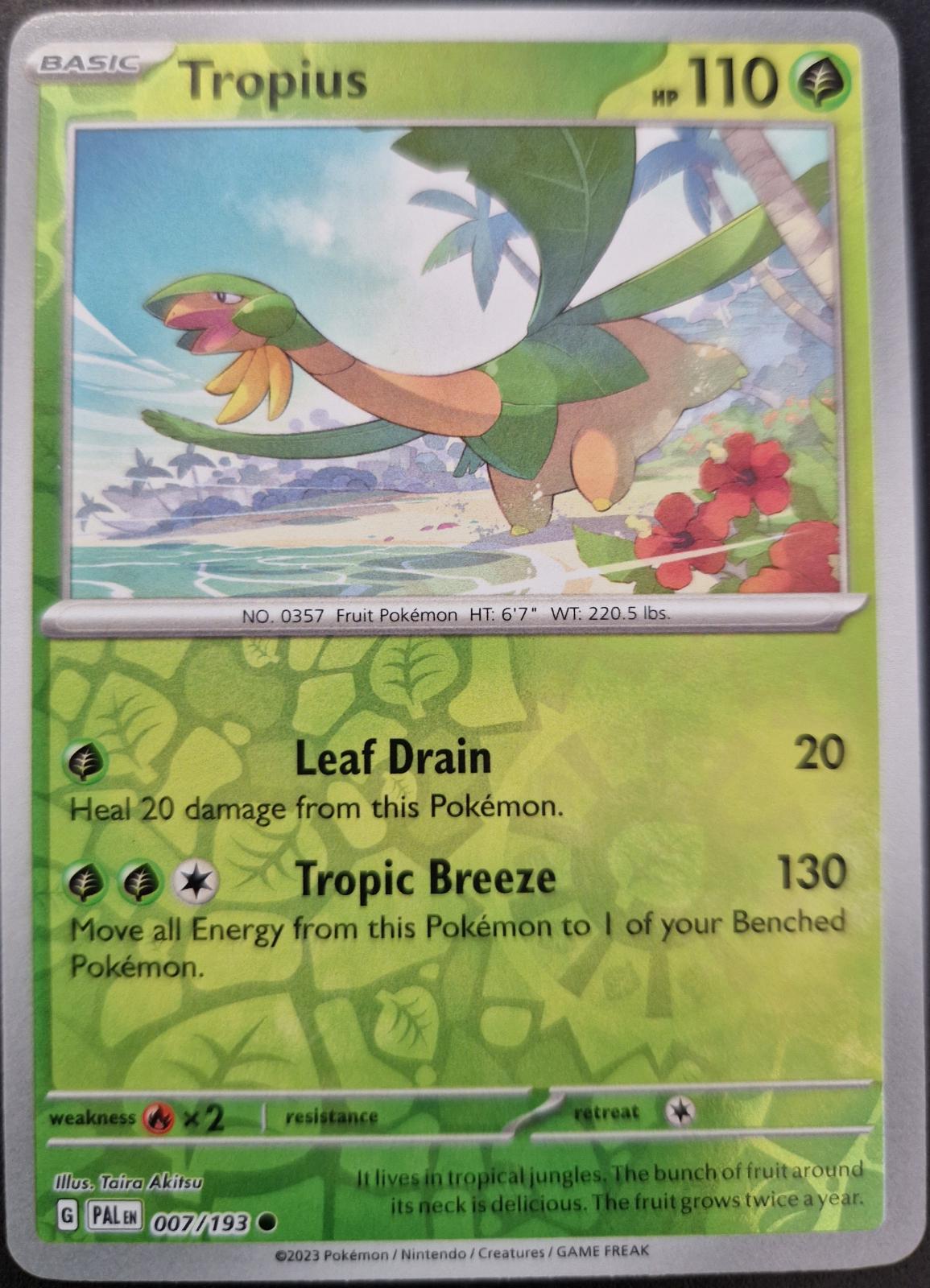 Tropius [Reverse Holo] 7 Prices Pokemon Paldea Evolved Pokemon Cards