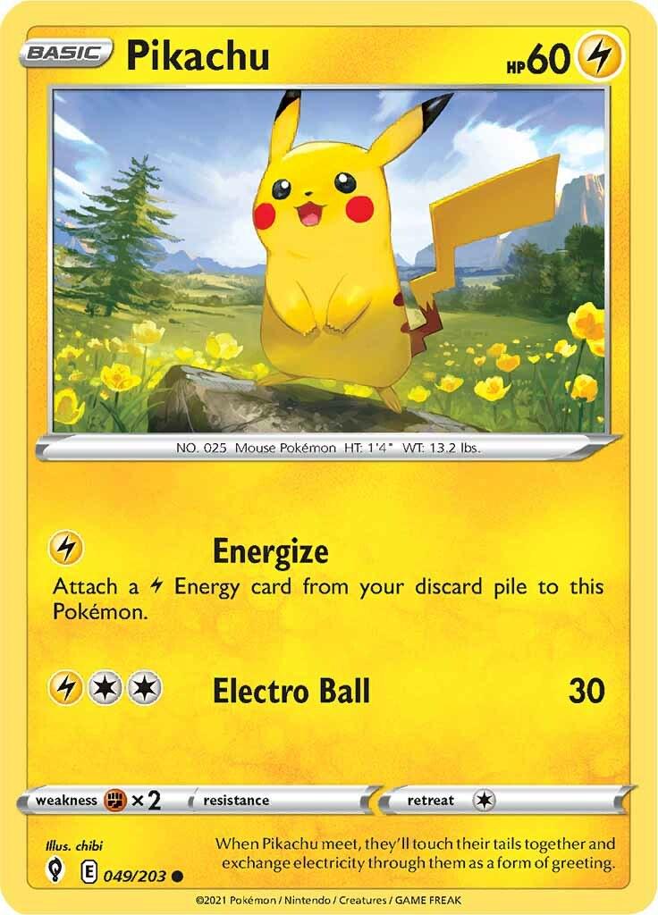 Pikachu #49 Pokemon Evolving Skies