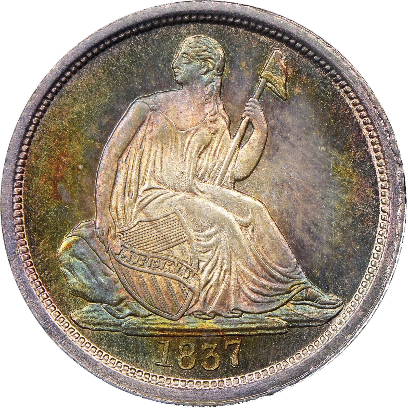 1837 [PROOF] Coins Seated Liberty Dime