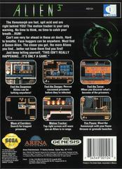 Back Cover | Alien 3 Sega Genesis