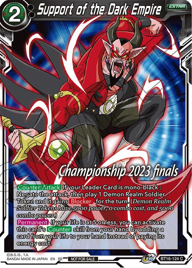 Support of the Dark Empire [Foil] BT16-124 Dragon Ball Super Divine Multiverse Release Promos