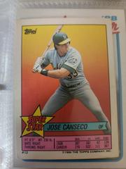 Jose  Canseco Baseball Cards 1989 Topps Stickercards Blank Back Prices