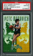 Pete Maravich [Green & Gold] #144 Basketball Cards 2012 Panini Crusade Prizm Prices