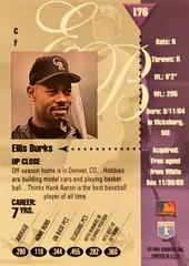 Rear | Ellis Burks Baseball Cards 1994 Studio