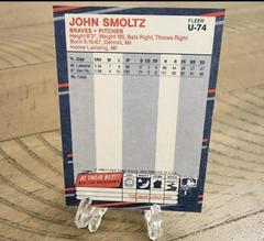 Back Of Card | John Smoltz Baseball Cards 1988 Fleer Update
