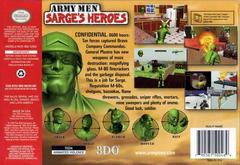 Army Men Sarge'S Heroes - Back | Army Men Sarge's Heroes Nintendo 64