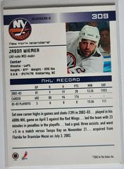 Backside | Jason Wiemer Hockey Cards 2003 ITG Toronto Star
