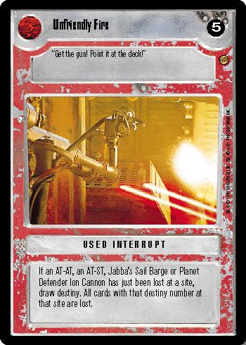 Unfriendly Fire [Limited] Star Wars CCG Jabba's Palace