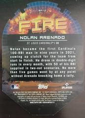 Back Of Card | Nolan Arenado Baseball Cards 2022 Topps Fire En Fuego
