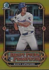 Wyatt Langford [Gold] #DPP-3 Baseball Cards 2023 Bowman Draft Picks & Prospects Prices