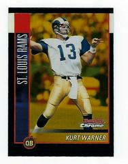 Kurt Warner [Gold Refractor] #58 Football Cards 2002 Bowman Chrome Prices