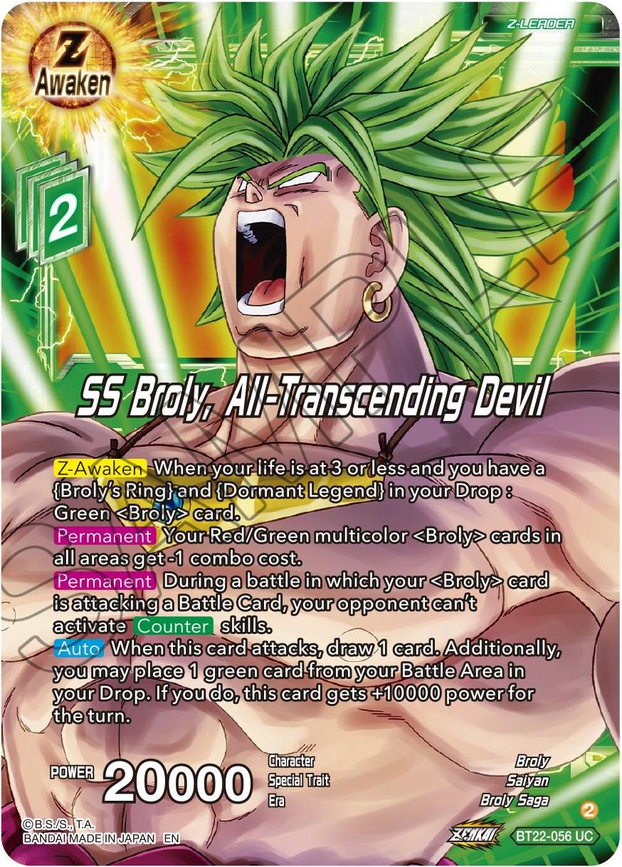 SS Broly, All-Transcending Devil BT22-056 Dragon Ball Super Critical Blow